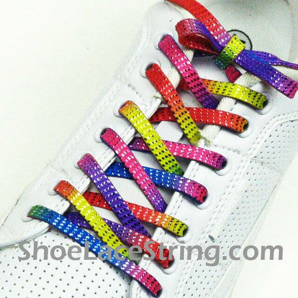45INCH Long, Rainbow Striped ShoeLace Strings 1Pair-FREE SHIPPING