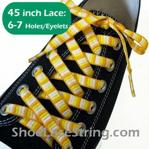 45INCH Long, Rainbow Striped ShoeLace Strings 1Pair-FREE SHIPPING