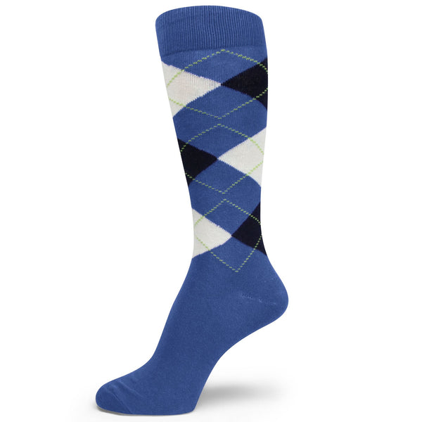 Spotlight Hosiery Elite Quality BLUE(Royal, Turquoise)Mens Argyle Sock
