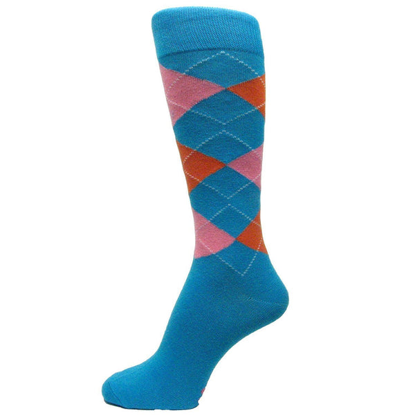 Spotlight Hosiery Elite Quality BLUE(Royal, Turquoise)Mens Argyle Sock