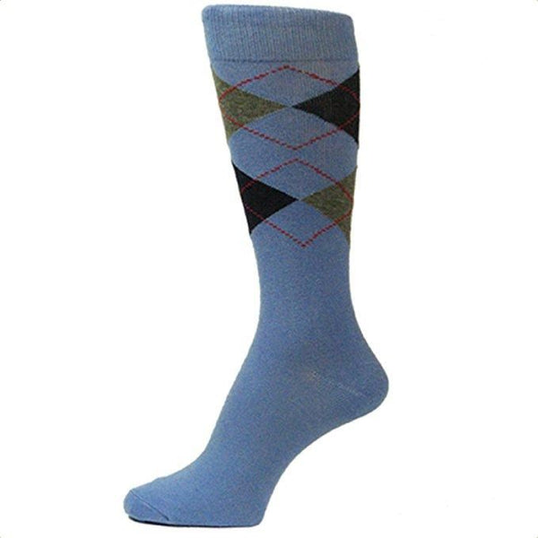 Spotlight Hosiery Elite Quality BLUE(Royal, Turquoise)Mens Argyle Sock