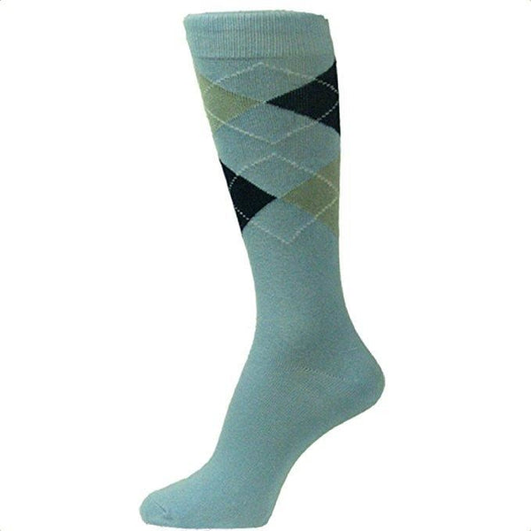Spotlight Hosiery Elite Quality BLUE(Royal, Turquoise)Mens Argyle Sock