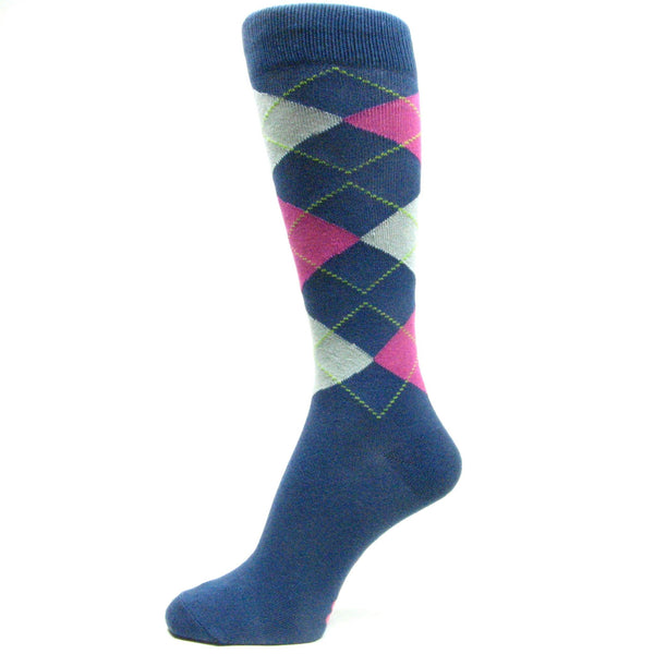Spotlight Hosiery Elite Quality BLUE(Royal, Turquoise)Mens Argyle Sock