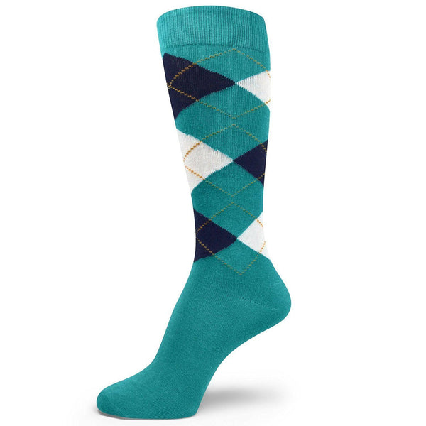 Spotlight Hosiery Elite Quality GREEN(Teal, Kelly, Lime)Mens ARGYLE/PLAIN Socks