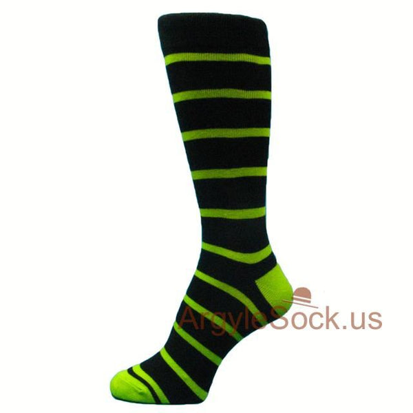 St Patrick's day Green Irish Shamrock Mens Green Socks/Tie(Clover Argyle Stripe)