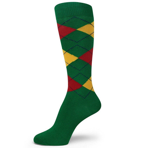 Spotlight Hosiery Elite Quality GREEN(Teal, Kelly, Lime)Mens ARGYLE/PLAIN Socks