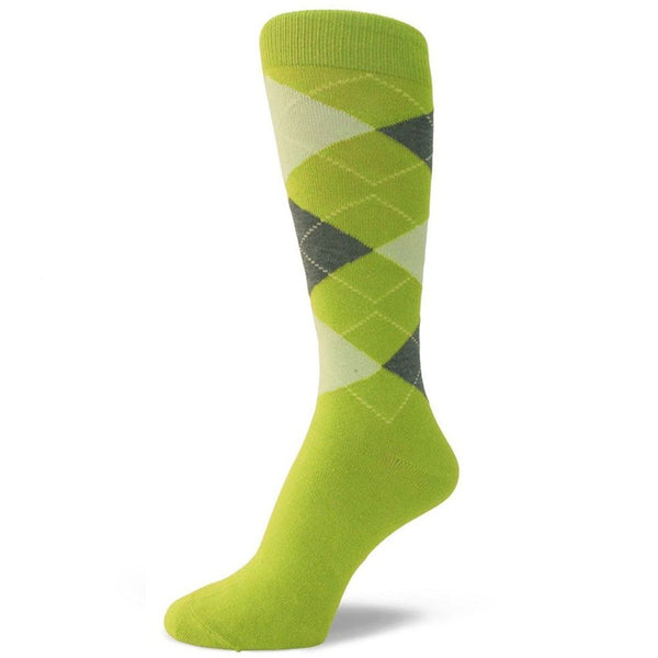 Spotlight Hosiery Elite Quality GREEN(Teal, Kelly, Lime)Mens ARGYLE/PLAIN Socks