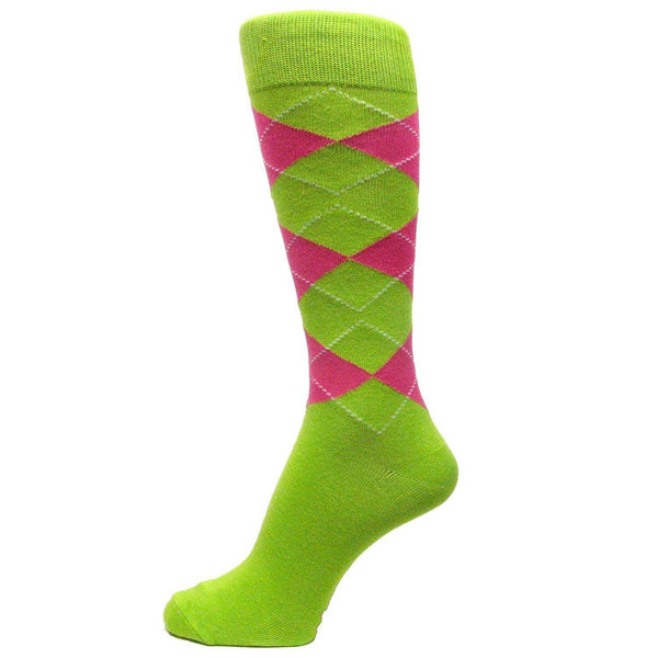 Spotlight Hosiery Elite Quality GREEN(Teal, Kelly, Lime)Mens ARGYLE/PLAIN Socks
