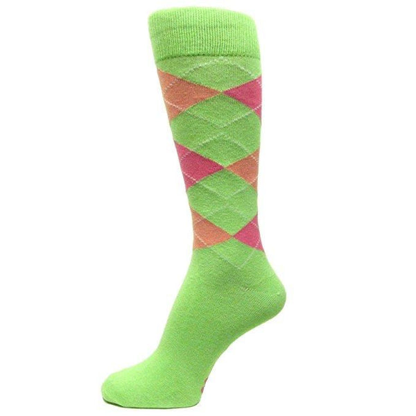 Spotlight Hosiery Elite Quality GREEN(Teal, Kelly, Lime)Mens ARGYLE/PLAIN Socks
