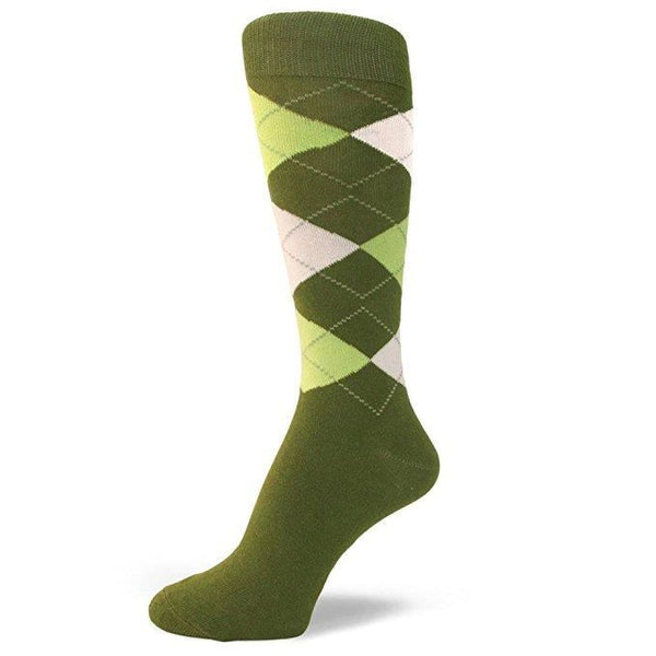 Spotlight Hosiery Elite Quality GREEN(Teal, Kelly, Lime)Mens ARGYLE/PLAIN Socks