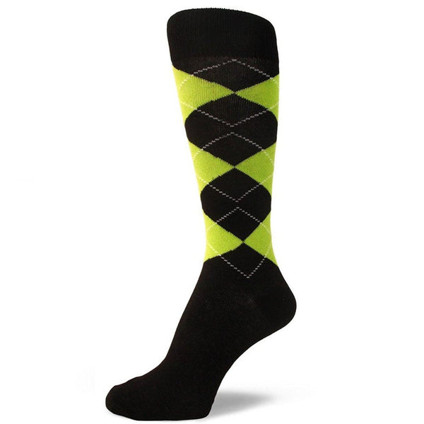 Spotlight Hosiery Elite Quality GREEN(Teal, Kelly, Lime)Mens ARGYLE/PLAIN Socks