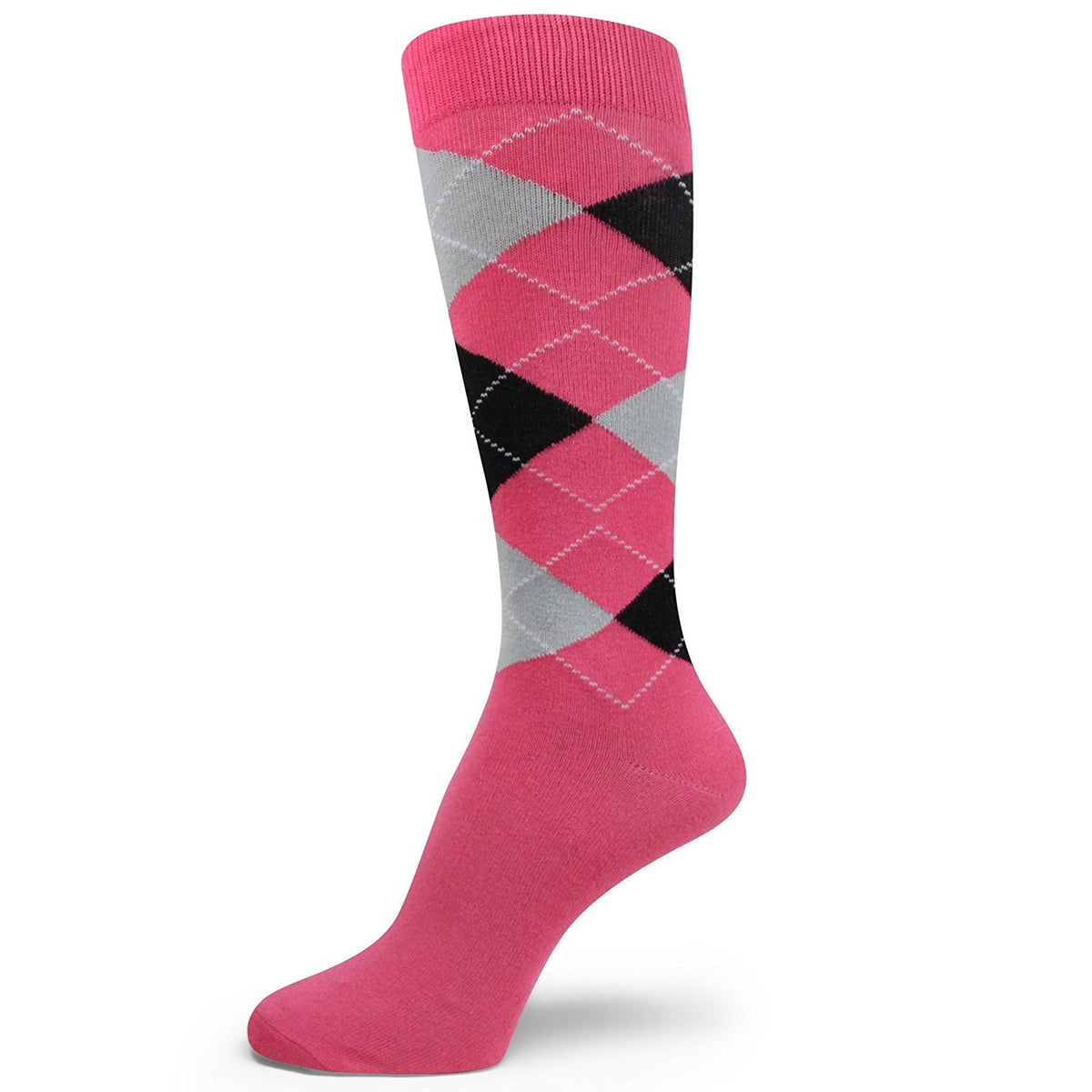 Spotlight Hosiery shades of PINK Men Groomsmen dress Socks (Hot Pink, Light Pink)(XL Option) MA076 Charcoal Gray and Navy Blue on PINK – 10–13 (One