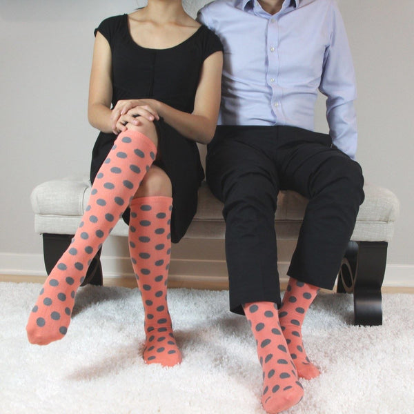 Spotlight Hosiery Elite Quality Men &Women MATCHING Dots Socks Set-FREE SHIPPING
