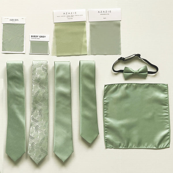 Sage Green Tie (Adult/Junior Dusty Sage Tie & Kids Bow Tie)
