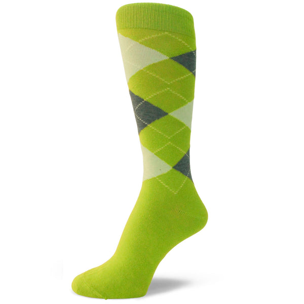 St Patrick's day Green Irish Shamrock Mens Green Socks/Tie(Clover Argyle Stripe)