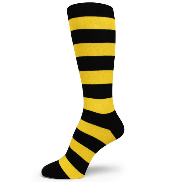 Spotlight Hosiery Elite Quality Waldo/Bee Costume Mens Stripe Socks (XL option)