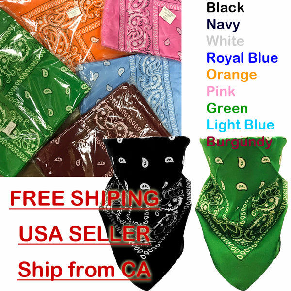 3/6 Pack Reusable Bandana, DIY Make Your Own Face Mask Supply -FREE SHIPPING