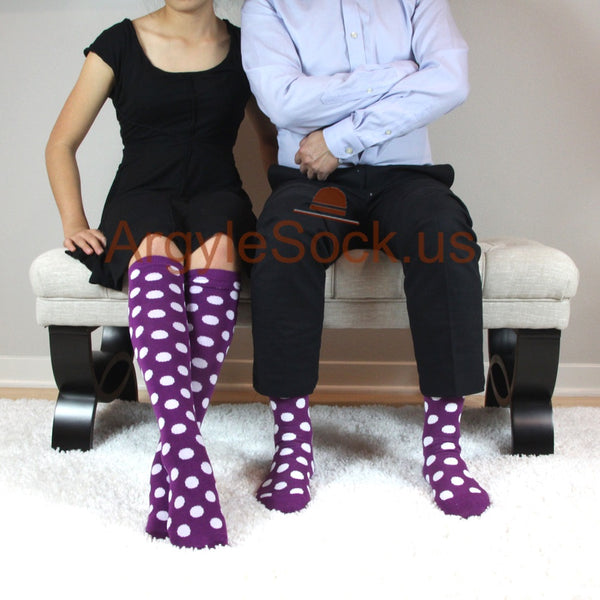 Spotlight Hosiery Elite Quality Men &Women MATCHING Dots Socks Set-FREE SHIPPING