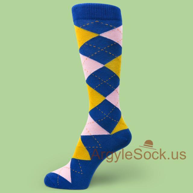 royal blue dress socks Navy Blue & Grey Argyle Dress Socks main image 1