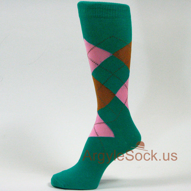 pink argyle dress socks Shades of Teal Mens Groomsmens Prom Argyle Dress Socks, non-brand, FRE –  Spotlight Hosiery by ArgyleSock.us