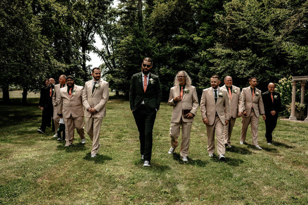 Similar to David's Bridal Desert Coral, BIRDY GREY Dusty Rose Men's Socks/Necktie For Groomsmen & Bridesmaid father in a Coral Wedding