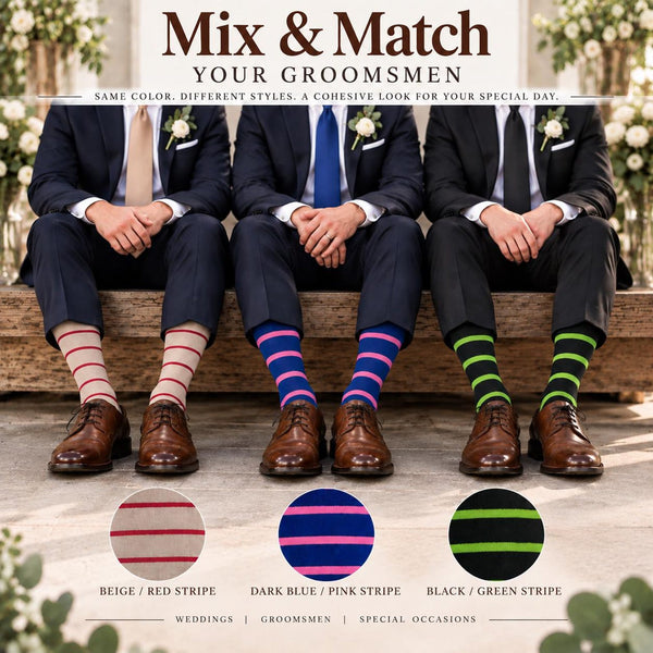 Men's Thin Stripe Dress Socks - Groomsmen Gift