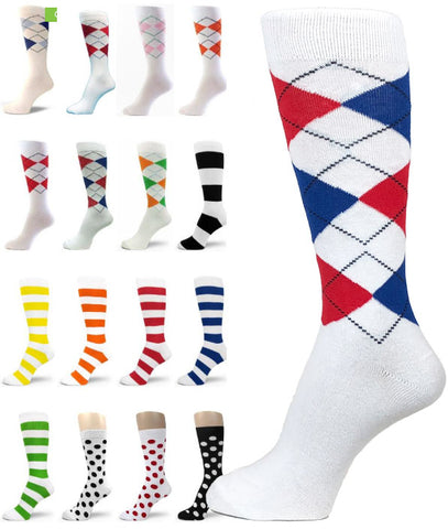 Spotlight Hosiery Mainly WHITE Men Groomsmen Dress Socks