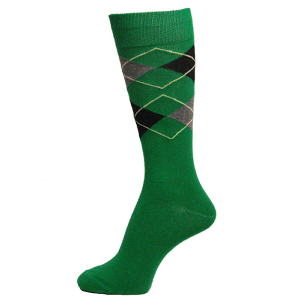 Green Men's Groomsmen Wedding/Halloween Argyle Dress Socks MA001