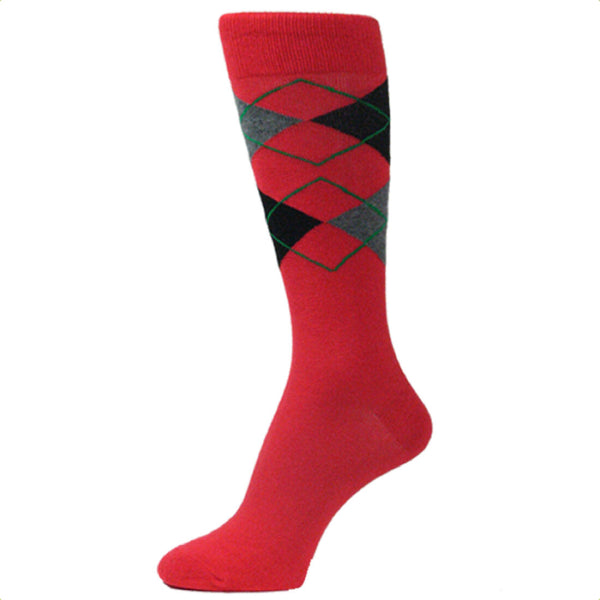 Red/Black/Gray Men's Argyle Dress Socks Groomsmen Wedding MA002