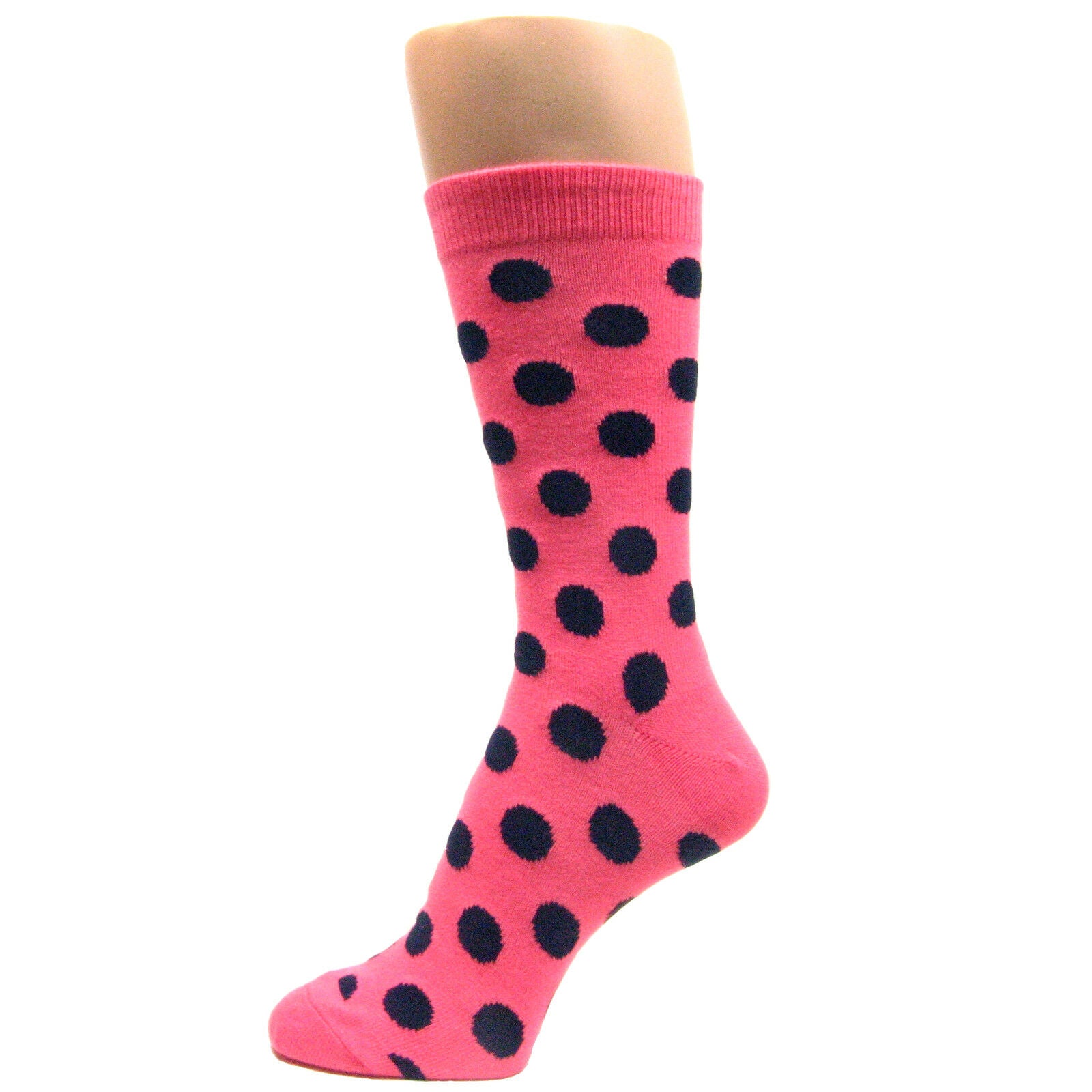Bright Pink Dress Socks with Navy Polka Dots MA057 Spotlight Hosiery by ArgyleSock.us Bright Pink Dress Socks with Navy Polka Dots MA057 Spotlight Hosiery by ArgyleSock.us