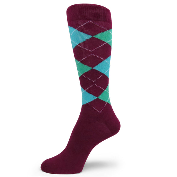 Maroon Sky Blue Emerald Men Groomsmen Dress Sock  --MA087