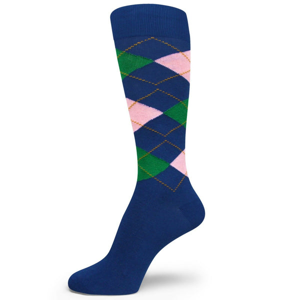Blue Light Pink Green  Premium Quality Mans Argyle Socks MA152