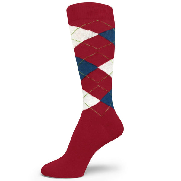 Dark Red White Dark Blue Premium Argyle Sock for Men & Groomsmen MA151