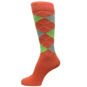 Men's Groomsmen Wedding Coral/ Apple Green/Light Gray Argyle Dress Soc Spotlight Hosiery by ArgyleSock.us Men's Groomsmen Wedding Coral/ Apple Green/Light Gray Argyle Dress Soc Spotlight Hosiery by ArgyleSock.us