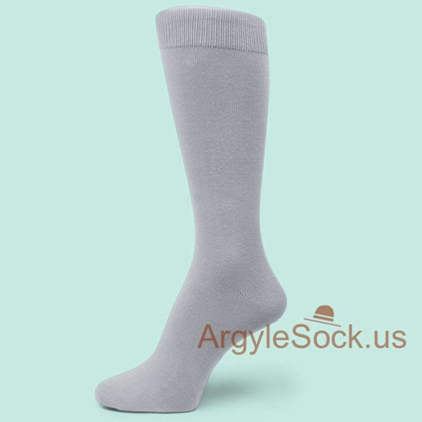 Gray Men's Groomsmen Wedding Plain Solid Color Dress Socks MA100