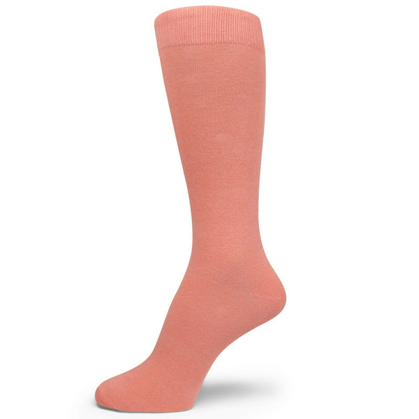Peach Men's Groomsmen Wedding Plain Solid Color Dress Socks MA135