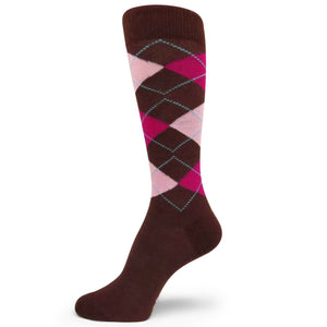 Brown/Hot Pink/Light Pink Mens/Groomsmen Dress Socks MA086 Spotlight Hosiery by ArgyleSock.us Brown/Hot Pink/Light Pink Mens/Groomsmen Dress Socks MA086 Spotlight Hosiery by ArgyleSock.us