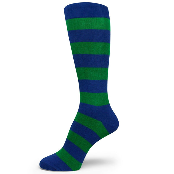 Blue/Green Premium Quality Stripe Mens Groomsmen Socks MA143