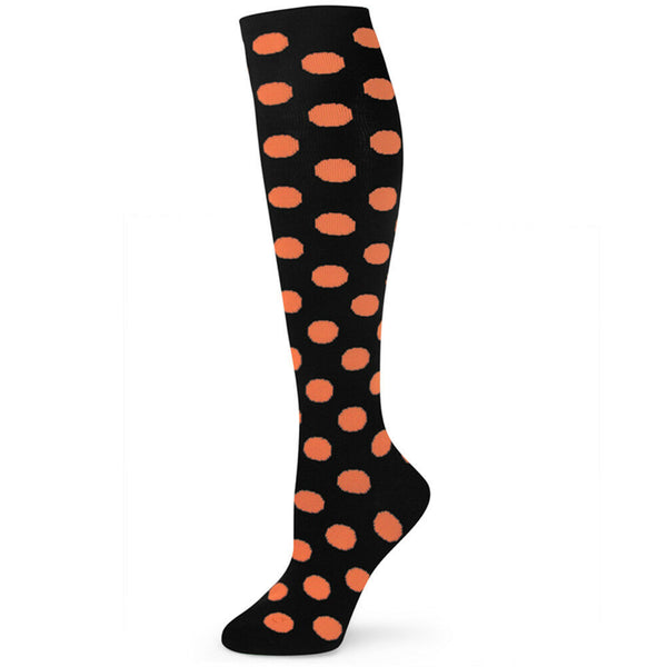 Spotlight Hosiery Women's Polka Dots Knee High Socks,Black/Orange  …
