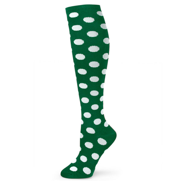 Spotlight Hosiery Women's Polka Dots Knee High Socks,Green/White  …