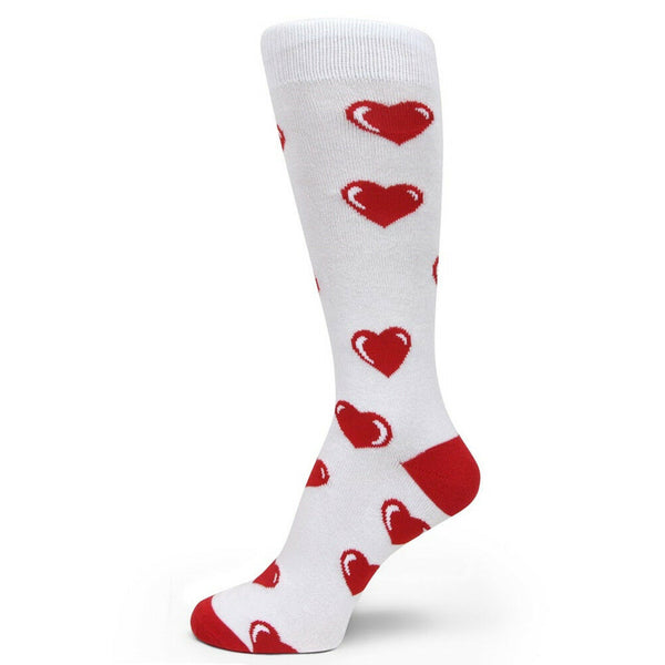 Valentine's Day Gift Men Red Hearts On White socks MA189