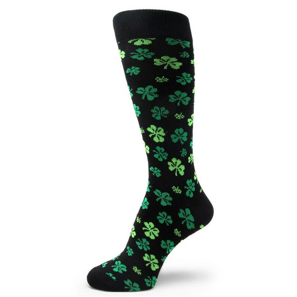 St Patrick's Day Irish Shamrock Clover Socks Black Men's Socks MA187