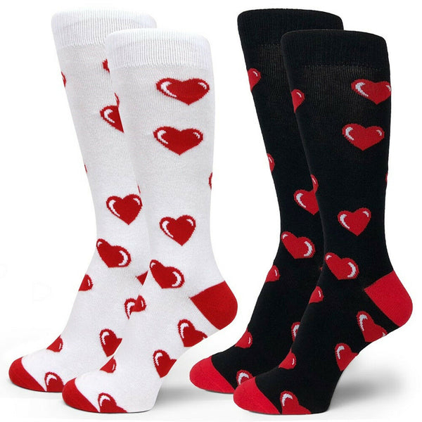 Valentine's Day Gift Men Red Hearts socks 2 Pairs Set