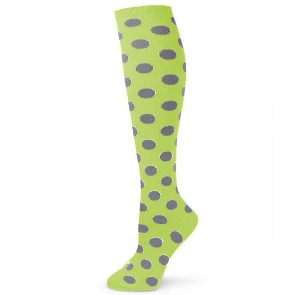 Spotlight Hosiery Women's Polka Dots Knee High Socks, Lime Green/Gray …