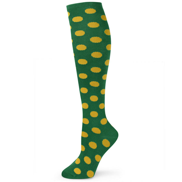 Spotlight Hosiery Women's Polka Dots Knee High Socks,Green/Yellow …