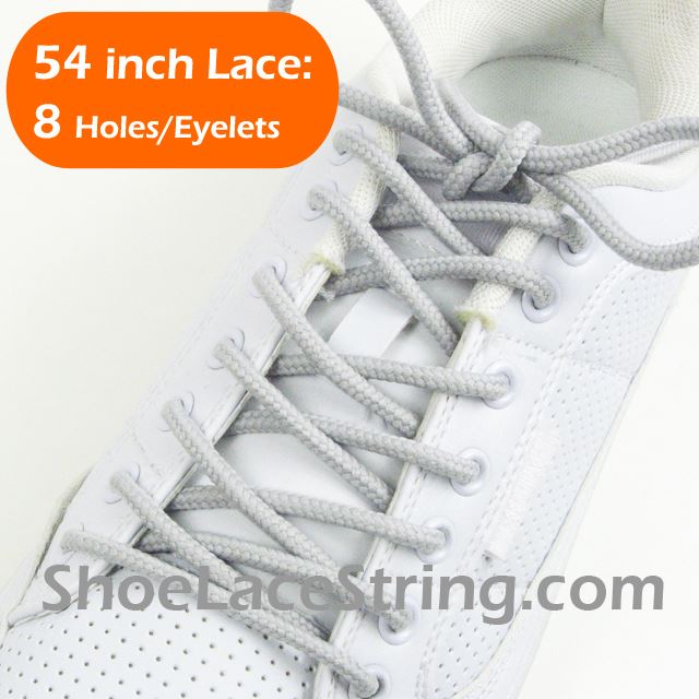 Light Gray 54" Round Shoe Lace Light Grey Round Shoe String  1 PRs