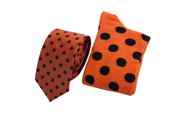 Spotlight Hosiery Groomsmen Men's POLKA DOTS Necktie & Dress Socks Set