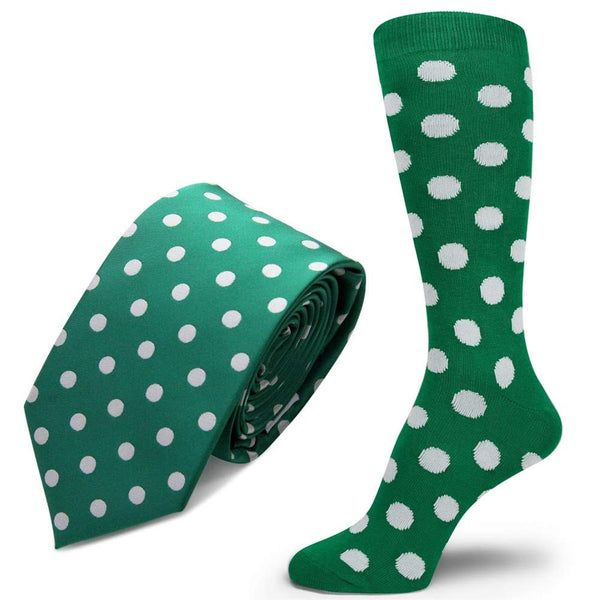 Spotlight Hosiery Groomsmen Men's POLKA DOTS Necktie & Dress Socks Set