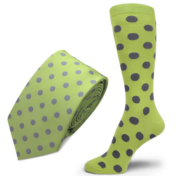 Spotlight Hosiery Groomsmen Men's POLKA DOTS Necktie & Dress Socks Set