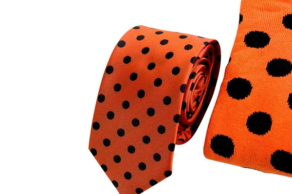 Spotlight Hosiery Groomsmen Men's POLKA DOTS Necktie & Dress Socks Set